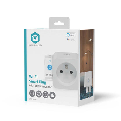 Nedis SmartLife Smart Plug | Wi-Fi | IP21 | Power meter | 3680 W | Type E (CEE 7/6) | 0 - 55 °C | Android™ / IOS | White | 1 pcs