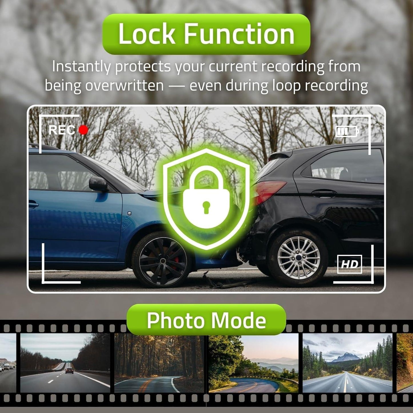 Nedis Dash Cam | 1080p@30fps | 2 MPixel | Wi-Fi | LCD | Night view | Black