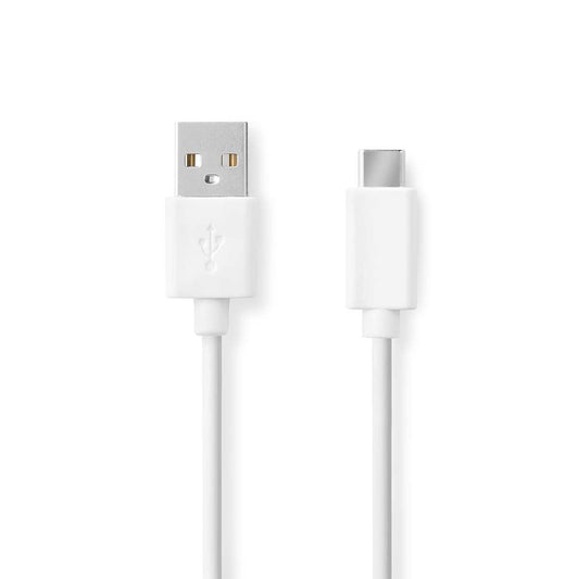 Nedis USB Cable | USB 2.0 | USB-A Male | USB-C™ Male | 60 W | 480 Mbps | Nickel Plated | 1.00 m | Round | PVC | White | Box