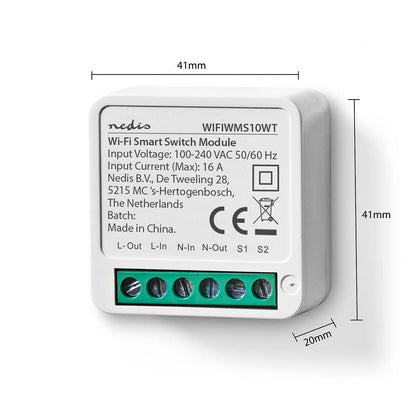 Nedis SmartLife Power Switch | Wi-Fi | 3680 W | Terminal Connection | App available for: Android™ / IOS