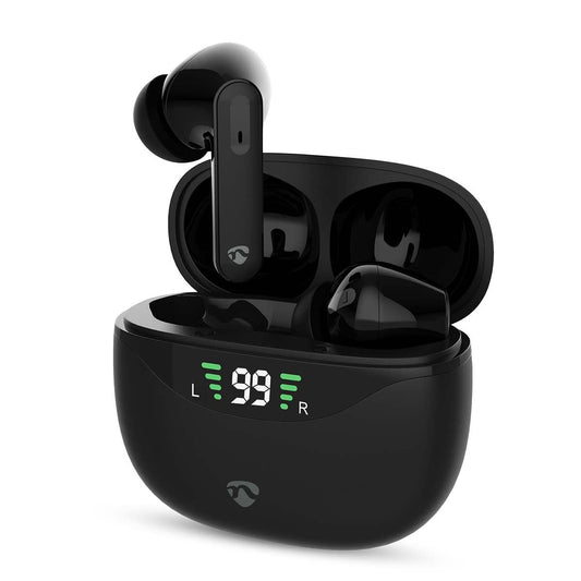 Nedis Fully Wireless Earphones | ANC (Active Noise Cancelling) | Bluetooth® | Maximum battery play time: 30 hrs | Touch Control | Charging case | Wireless charging case | Built-in microphone | Voice control support | Black