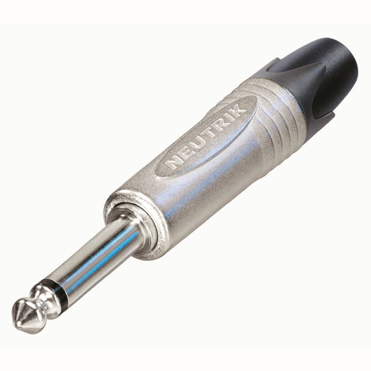 Neutrik 1/4" professional phone plug, 2 pole, nickel contacts, nickel shell