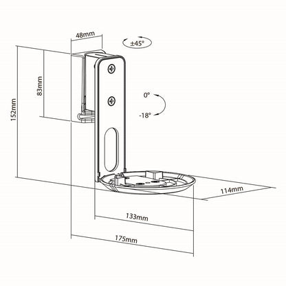 Nedis Speaker Mount | Compatible with: Sonos® Era100 | Wall | 3 kg | Swivel / Tilt | Tiltable | Rotatable | ABS / Metal | Black
