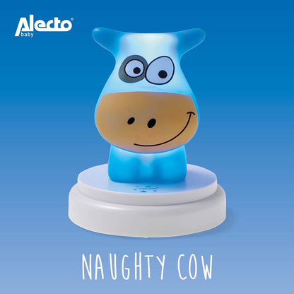 Alecto NAUGHTY COW LED Childrens Bedroom Night Light | Blue