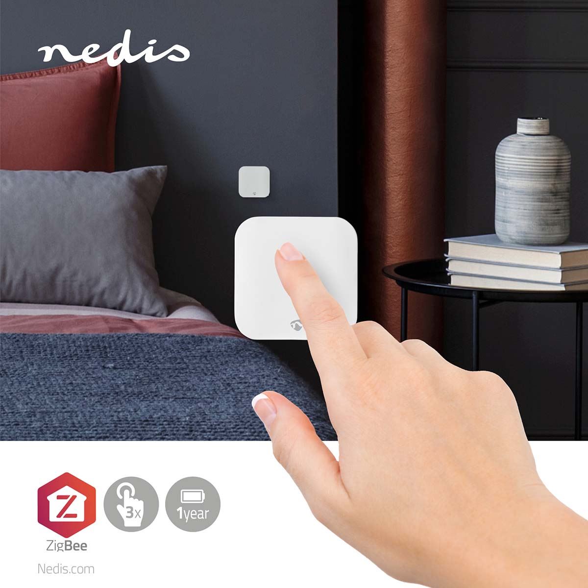 Nedis SmartLife Wall Switch | Zigbee 3.0 | Wall Mount | Android™ / IOS | Plastic | White