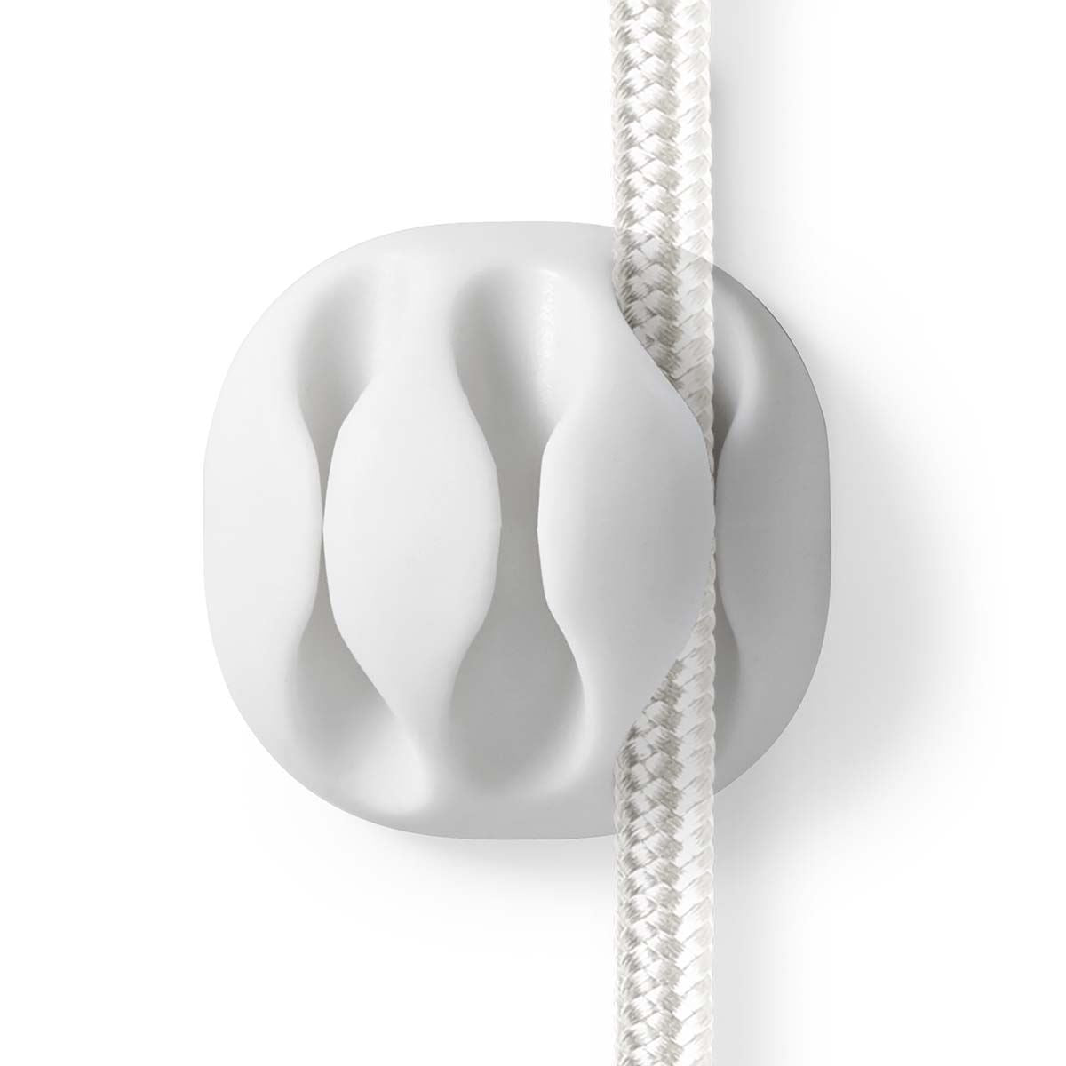 Nedis CMGC20034WT | Cable Management | Cable Clip | Click and Go | 4 pcs | Number of slots: 3 Slots | Maximum cable thickness: 5.3 mm | TPE | White