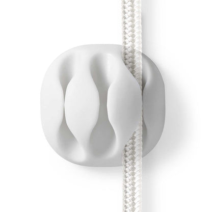 Nedis CMGC20034WT | Cable Management | Cable Clip | Click and Go | 4 pcs | Number of slots: 3 Slots | Maximum cable thickness: 5.3 mm | TPE | White