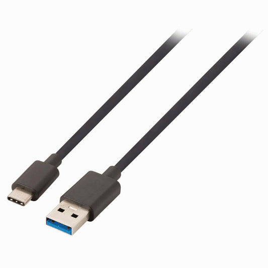 Nedis USB Cable | USB 3.2 Gen 1 | USB-A Male | USB-C™ Male | 15 W | 5 Gbps | Nickel Plated | 1.00 m | Round | PVC | Black | Label | 12.349.244