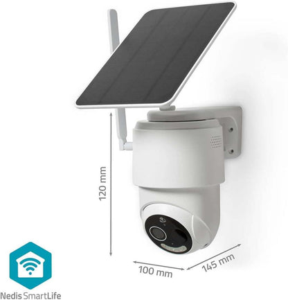 Nedis SmartLife Outdoor Camera | 4G | Full HD 1080p | Pan tilt | IP65 | Cloud Storage (optional) / microSD (not included) | 5 V DC | With motion sensor | Night vision | White