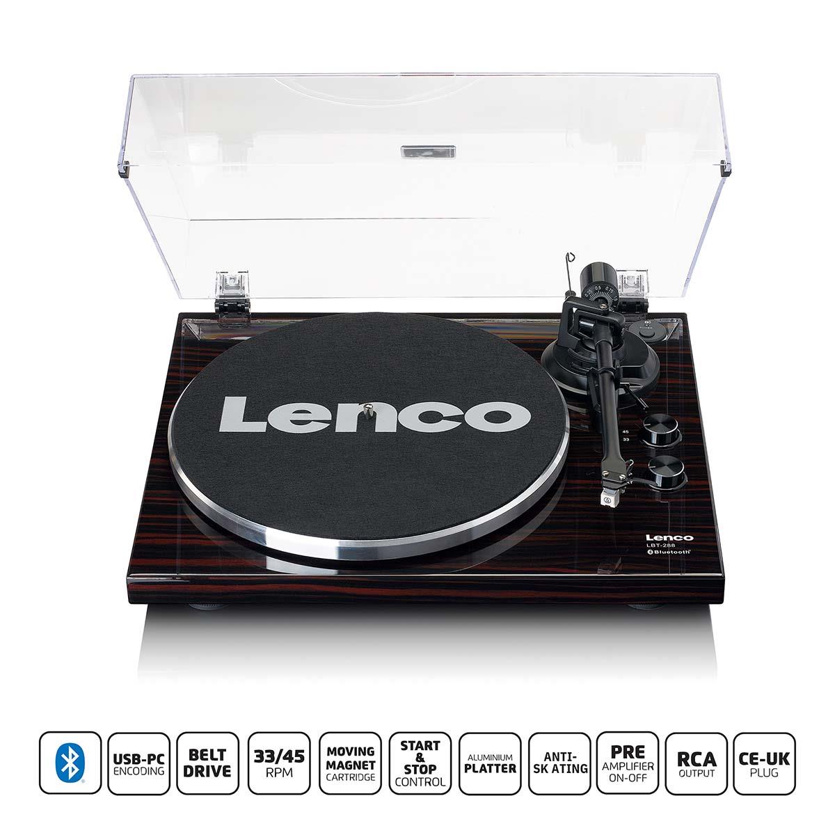 Lenco Record player with Bluetooth® transmission - Dark Brown