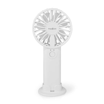 Nedis FNHH1WT | Hand / Desk Fan | Battery Powered 60 mm | 2-Speed Settings | White