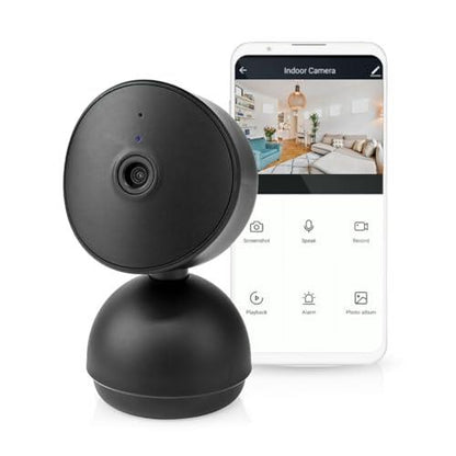Nedis SmartLife Indoor Camera | Wi-Fi | Full HD 1080p | Pan tilt | Cloud Storage (optional) / microSD (not included) / Onvif | With motion sensor | Night vision | Black