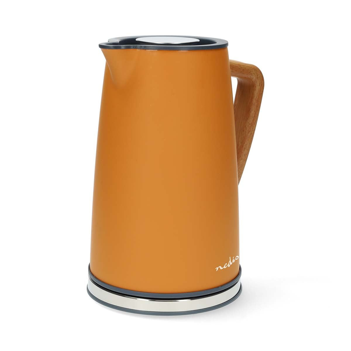 Nedis Electric Kettle | 1.7 l | Soft-Touch | Orange | Rotatable 360 degrees | Concealed heating element | Strix® controller | Boil-dry protection