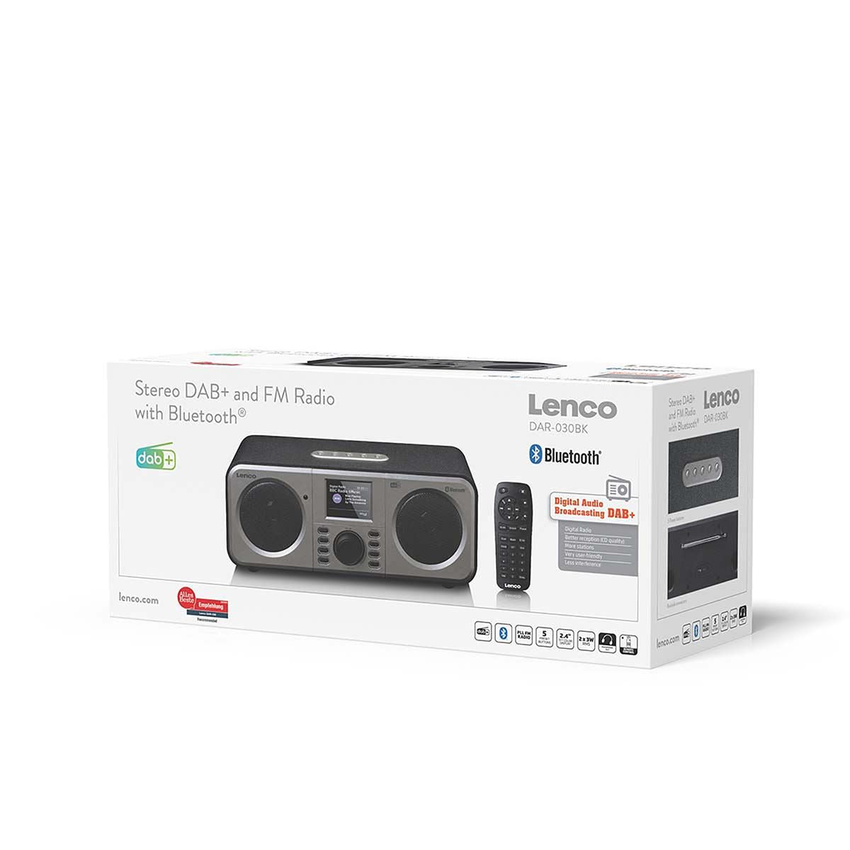 Lenco Stereo DAB+ FM Radio with Bluetooth®  - Black