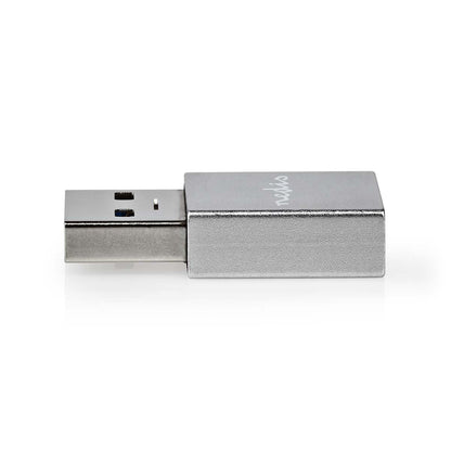Nedis USB-A Adapter | USB 3.2 Gen 1 | USB-A Male | USB-C™ Female | 5 Gbps | Round | Nickel Plated | Black | Box