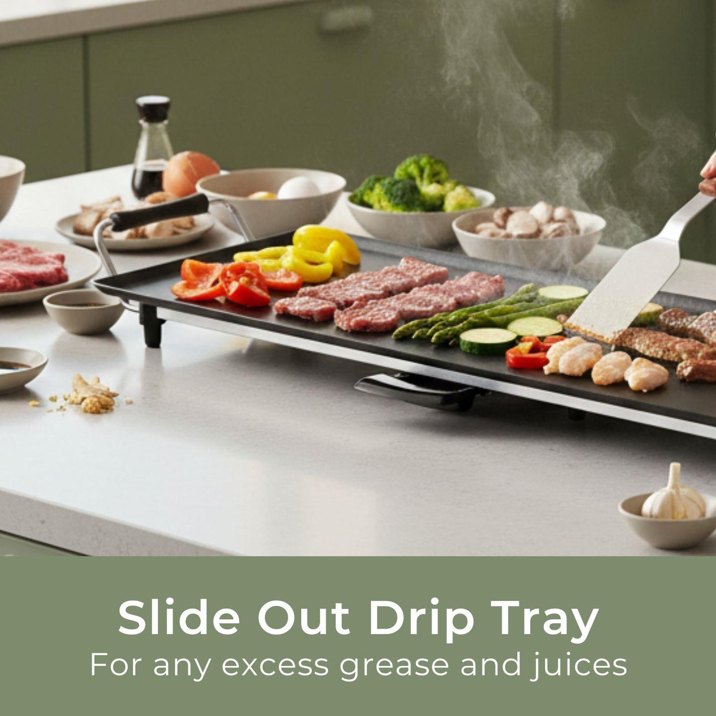 MELISSA Teppanyaki Large Table Grill | Baking surface ( L x W ): 90 x 23 cm | 5 Heat Settings