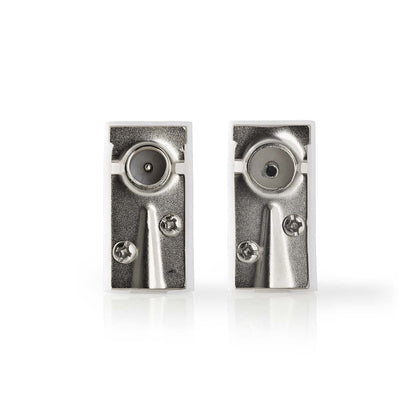 Nedis IEC (Coax) Connector | Angled | Female / Male | Nickel Plated | 75 Ohm | Screw | Cable input diameter: 7.0 mm | Metal / PVC | White | 2 pcs | Box