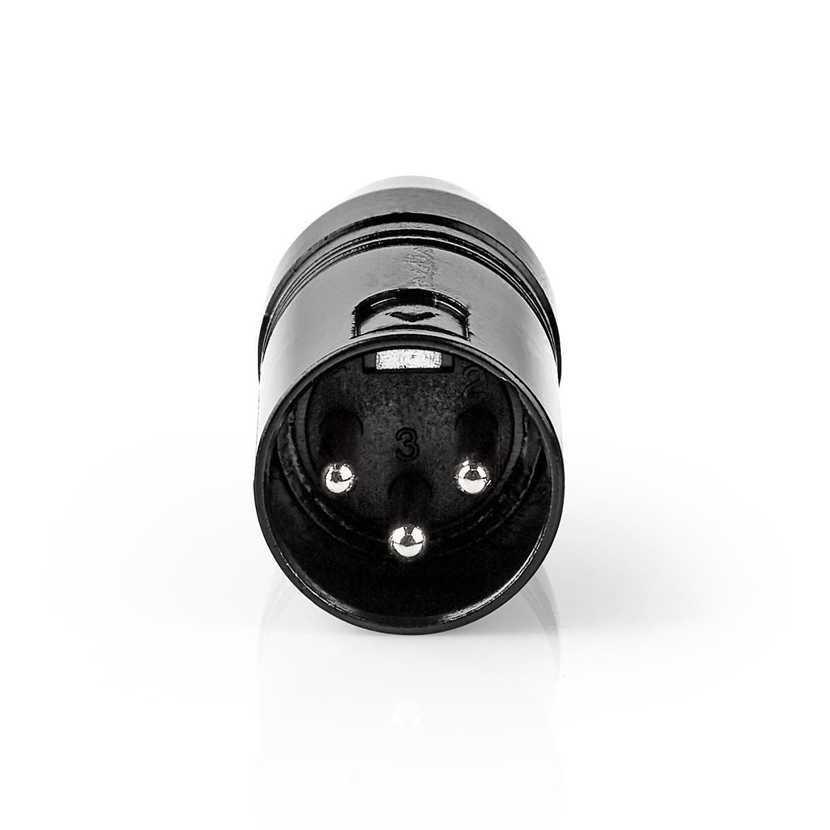 Nedis COTP15930BK | XLR Adapter | XLR 3-Pin Male | RCA Female | Nickel Plated | Straight | Metal | Black | 1 pcs | Polybag