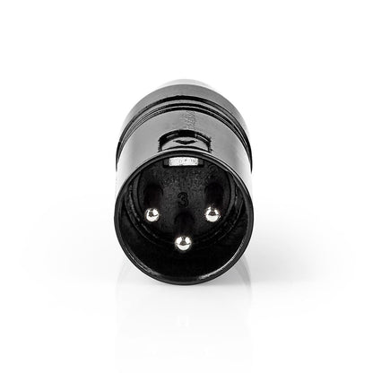 Nedis COTP15930BK | XLR Adapter | XLR 3-Pin Male | RCA Female | Nickel Plated | Straight | Metal | Black | 1 pcs | Polybag