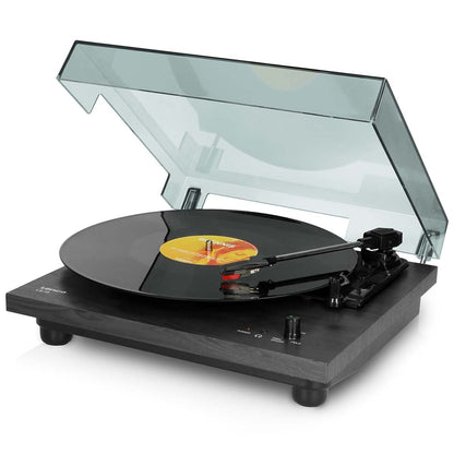 Lenco LS-10BK | Wood turntable with built-in speakers black
