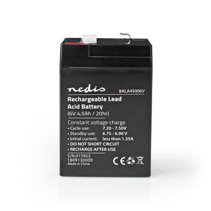 Nedis Battery | Lead-Acid | Rechargeable | 6 V | 4500 mAh