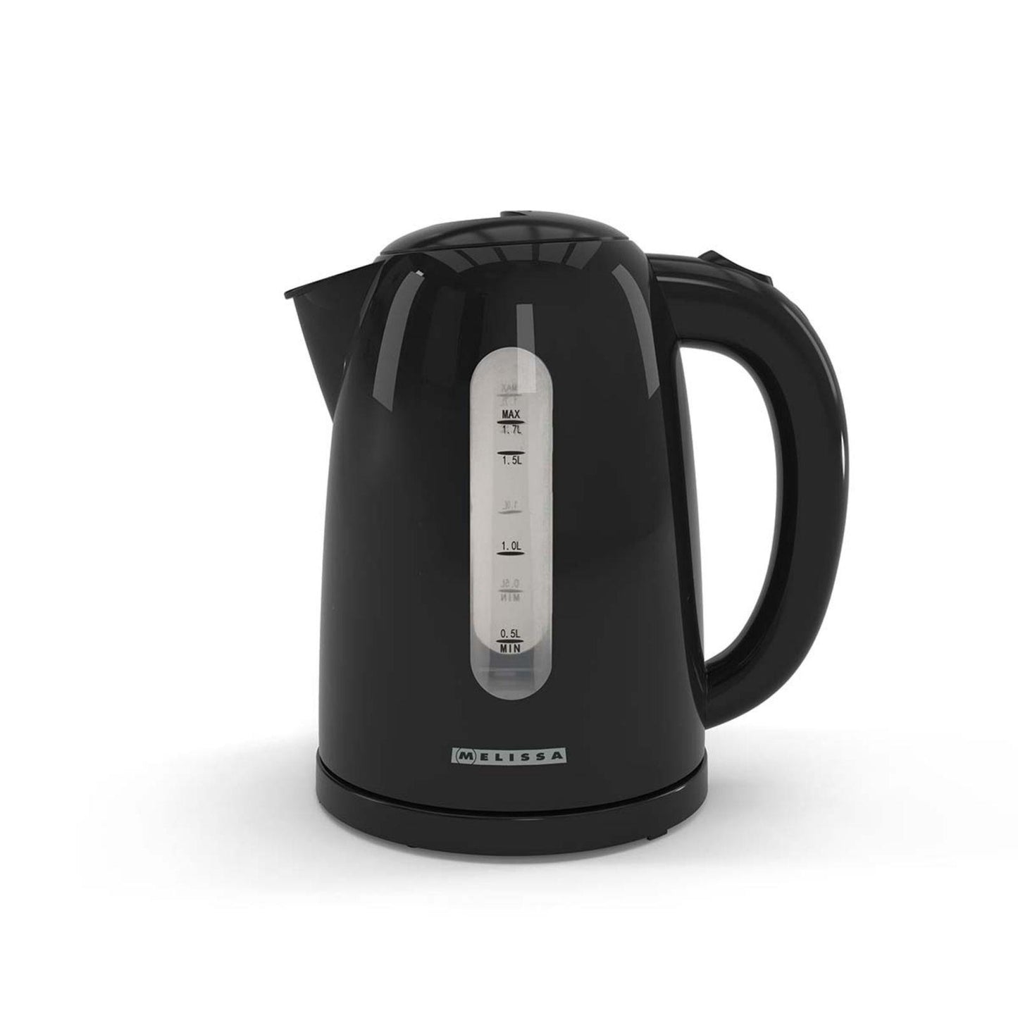 MELISSA Electric Kettle 1.7 l | Plastic | Black | Rotatable 360 degrees | Concealed heating element | Boil-dry protection