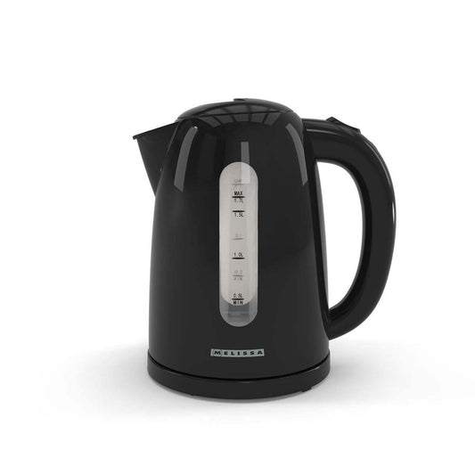 MELISSA Electric Kettle 1.7 l | Plastic | Black | Rotatable 360 degrees | Concealed heating element | Boil-dry protection