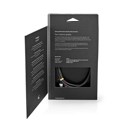 Nedis Stereo Audio Cable | 3.5 mm Male | 2x RCA Male | Gold Plated | 1.00 m | Round | Grey / Gun Metal Grey | Cover Window Box