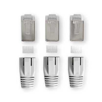 Nedis RJ45 Connector | RJ45 Pass Through | Solid/Stranded FTP CAT6a | Straight | Gold Plated | 10 pcs | PVC | Black / Grey / White | Box