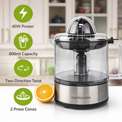 Gastronoma 18230101 | Citrus Press | 40 W | 0.8 L l Black / Stainless Steel