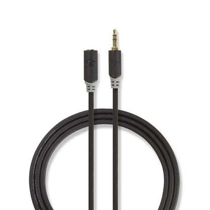 Nedis Stereo Audio Cable | 3.5 mm Male | 3.5 mm Female | Gold Plated | 2.00 m | Round | Anthracite | Box