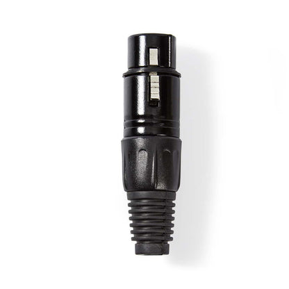 Nedis XLR Connector | Straight | Female | Nickel Plated | Soldering | Cable input diameter: 5.0 mm | Metal | Black | 1 pcs | Polybag