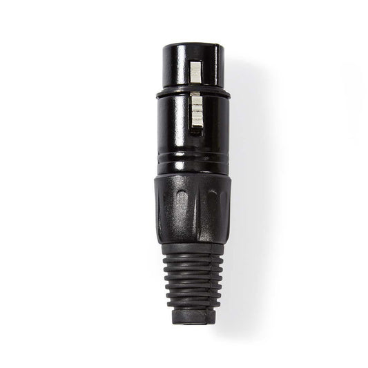 Nedis XLR Connector | Straight | Female | Nickel Plated | Soldering | Cable input diameter: 5.0 mm | Metal | Black | 1 pcs | Polybag