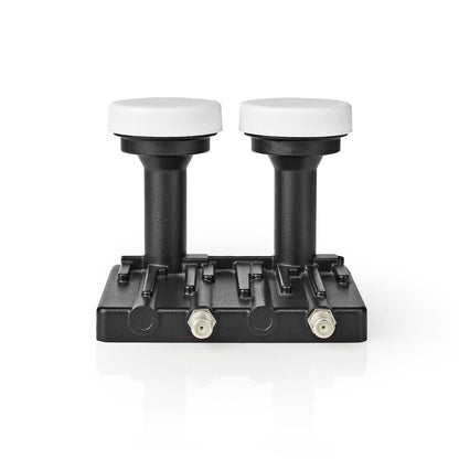 Nedis LNB | Twin Monoblock 6.0° | Output connection: 2x F-Connector | Noise figure range: 0.85 dB | Conversion gain: 52 - 67 dB | Black | Suitable for: Astra+ / Hotbird
