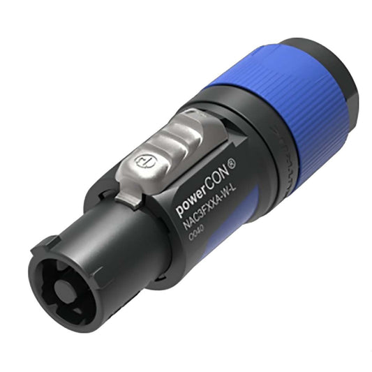 Neutrik Lockable cable connector, power-in, screw terminals, blue