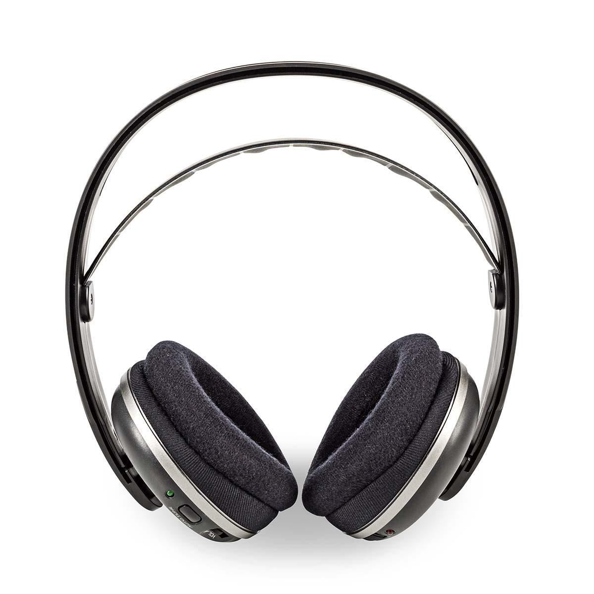 Nedis Wireless TV Headphones | RF | Over-Ear | Maximum battery play time: 11 hrs | 100 m | Digital Audio | Charging dock | Black / Silver