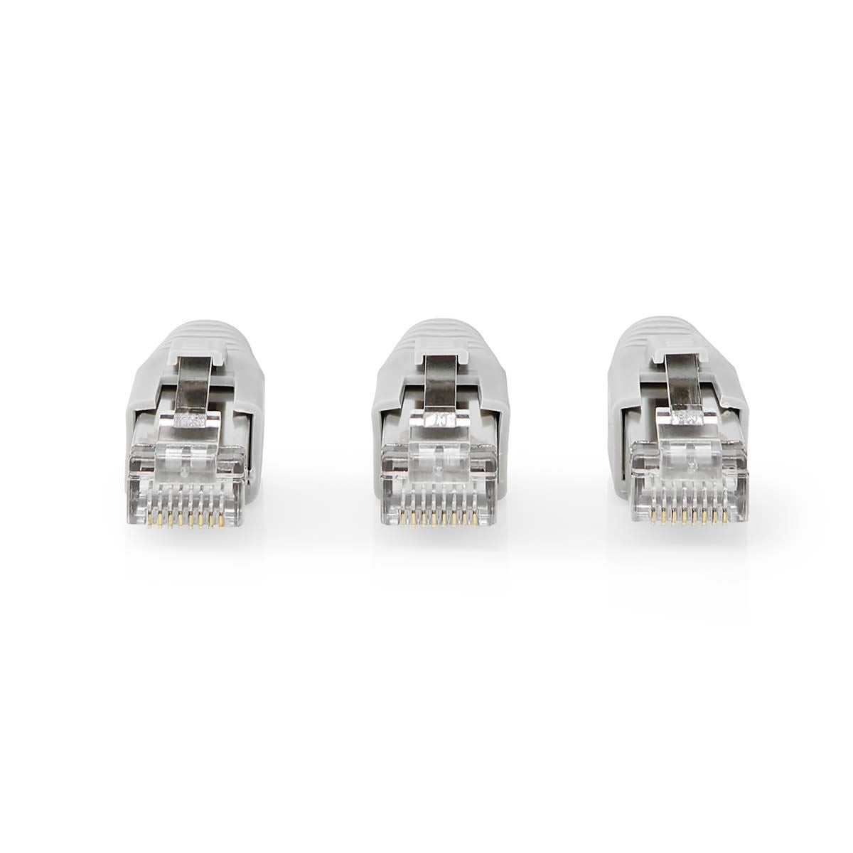 Nedis RJ45 Connector | RJ45 Pass Through | Solid/Stranded FTP CAT6a | Straight | Gold Plated | 10 pcs | PVC | Black / Grey / White | Box