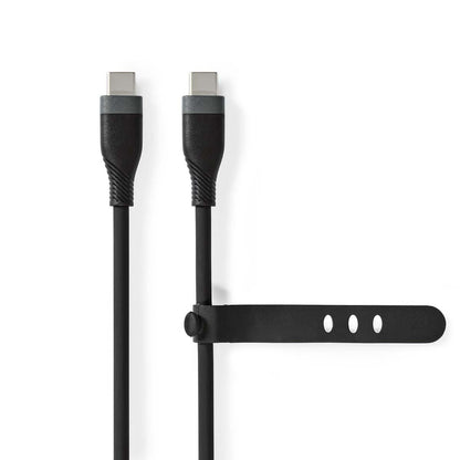 Nedis USB Cable | USB 2.0 | USB-C™ Male | USB-C™ Male | 60 W | 480 Mbps | Nickel Plated | 1.50 m | Round | Silicone | Black | Box