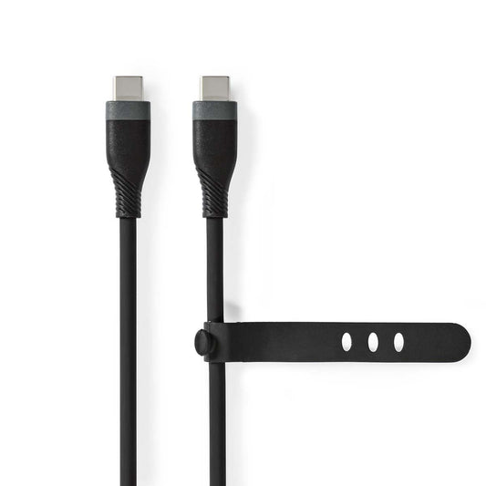 Nedis USB Cable | USB 2.0 | USB-C™ Male | USB-C™ Male | 60 W | 480 Mbps | Nickel Plated | 1.50 m | Round | Silicone | Black | Box