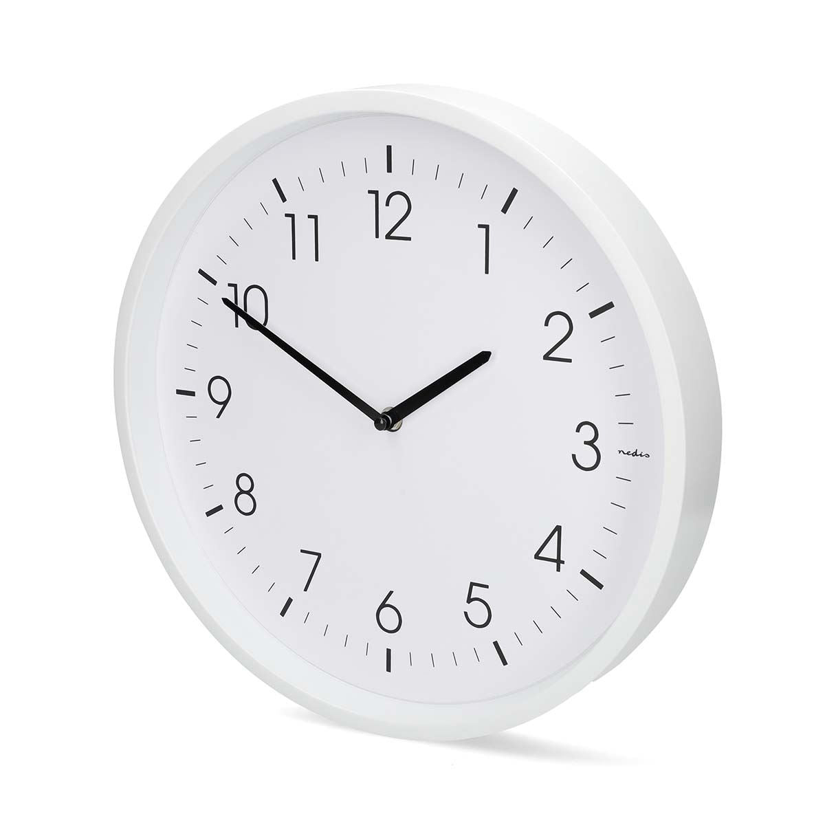 Nedis CLWA1426WT | Wall Clock | Diameter: 360 mm | ABS | Silent movement | White