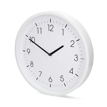 Nedis CLWA1426WT | Wall Clock | Diameter: 360 mm | ABS | Silent movement | White