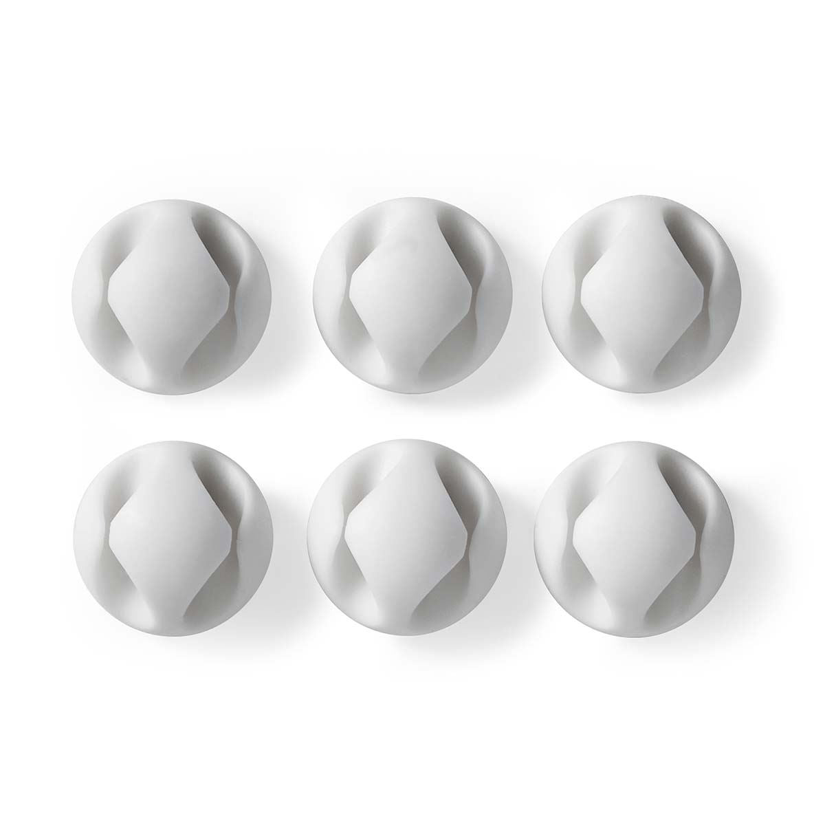 Nedis CMGC20026WT | Cable Management | Cable Clip | Click and Go | 6 pcs | Number of slots: 2 Slots | Maximum cable thickness: 5.3 mm | TPE | White