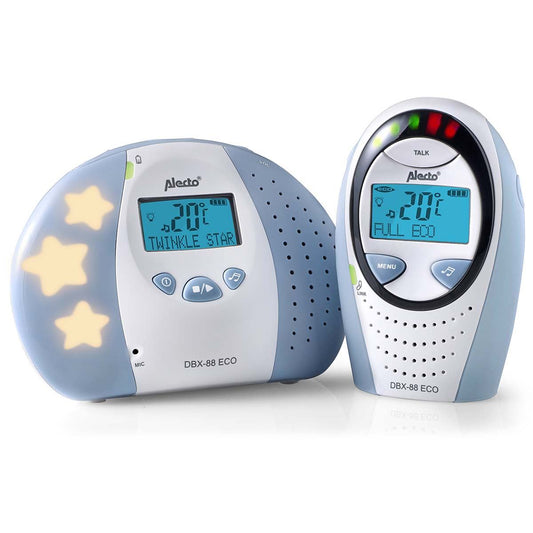Alecto DBX-88 ECO | Baby Monitor | Full Eco DECT |Digital Display | Wireless Receiver | White/Blue