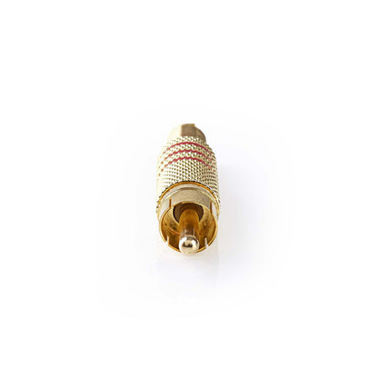 Nedis RCA Connector | Straight | Male | Gold Plated | Solder | Cable input diameter: 7.0 mm | Metal | Red | 10 pcs | Envelope