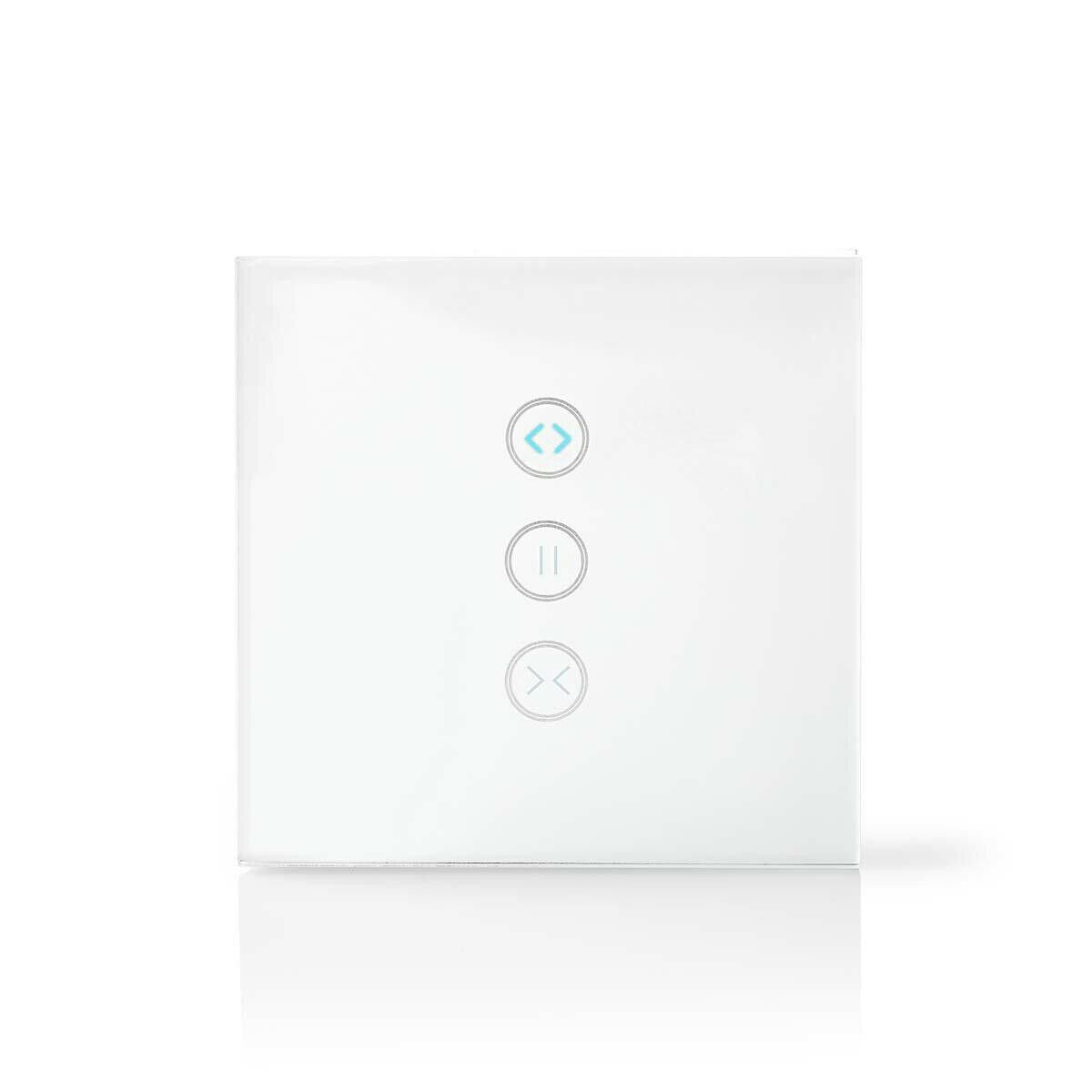 Nedis SmartLife Wall Switch | Wi-Fi | Curtain / Shutter / Sunshade | Wall Mount | 300 W | Android™ / IOS | Glass | White