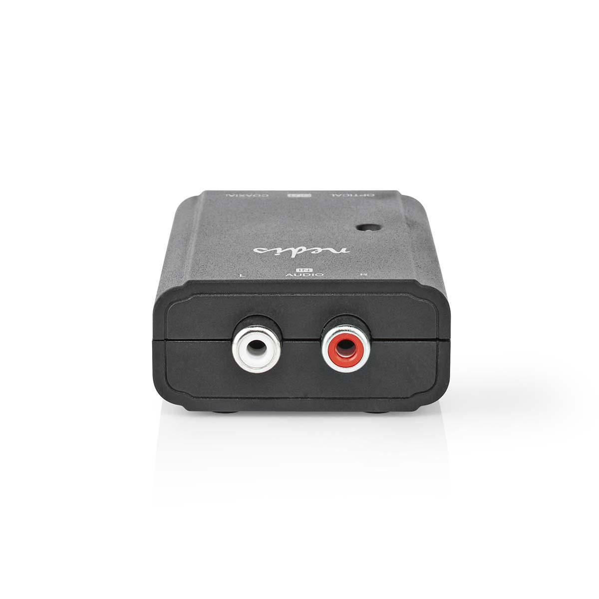 Nedis Digital Audio Converter | 1-way | Connection input: 2x RCA Male | Connection output: 1x S/PDIF (RCA) Female / 1x TosLink Female | ARC | Manual | Black