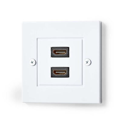 Nedis HDMI™ Wall Box | 2x HDMI™ Female | 4K@60Hz | HDMI™ Output | Black | 18 Gbps | Gold Plated | Envelope