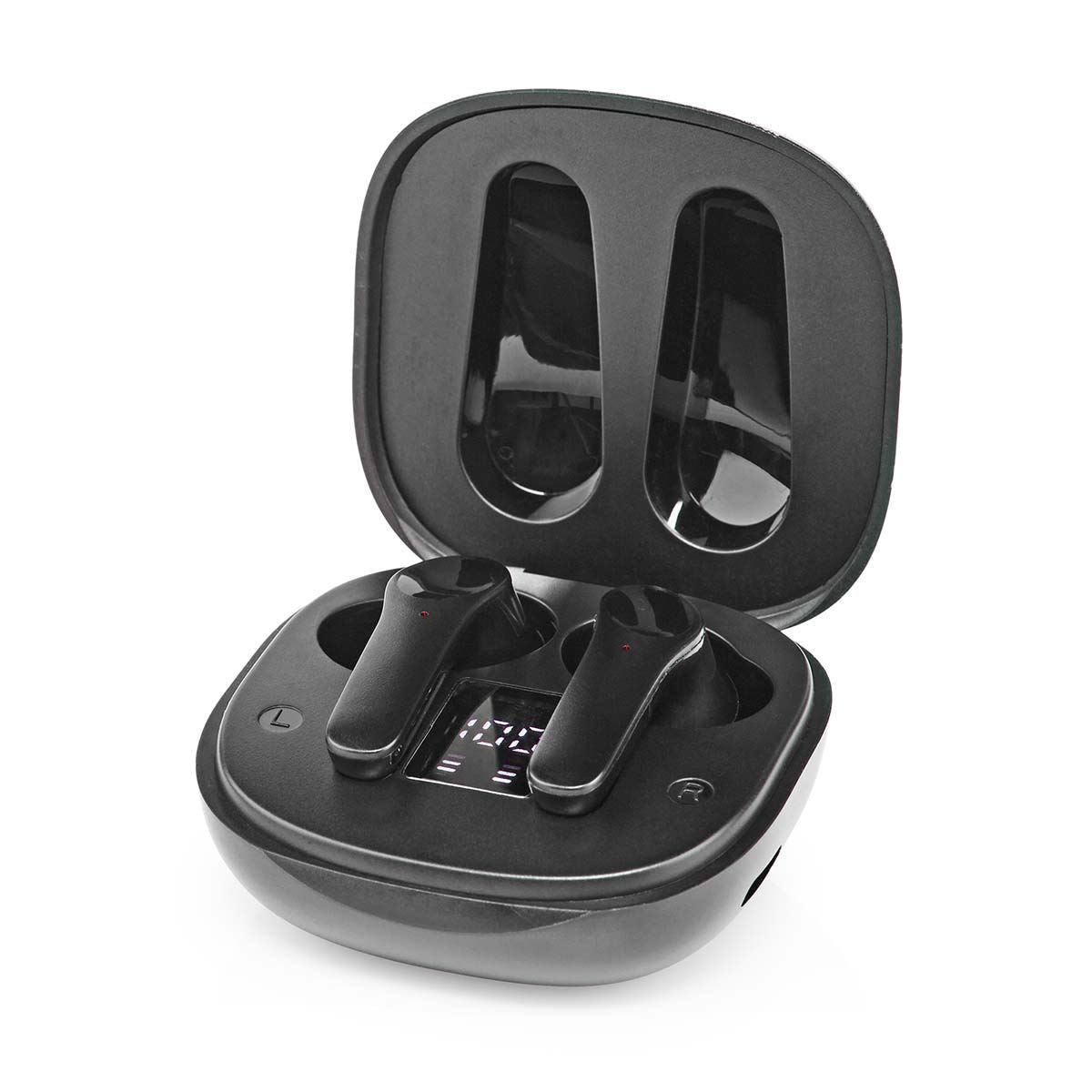 Nedis Fully Wireless Earphones | Bluetooth® | Maximum battery play time: 5 hrs | Touch Control | Charging case | Built-in microphone | Voice control support | Noise canceling | Black