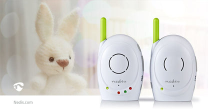 Nedis Baby Monitor | FHSS (Frequency-Hopping Spread Spectrum) | With talk back function | Range: 300 m | Battery Powered / Mains Powered | Green / White