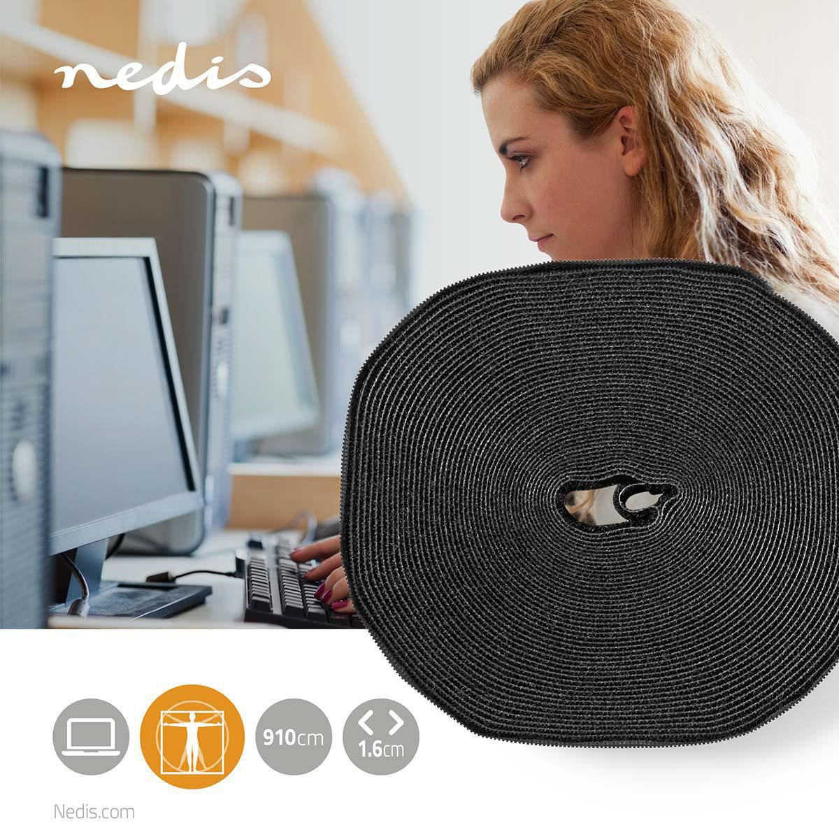 Nedis Cable Binder | Velcro Cable Binder | 1x Hook-And-Loop Roll | Black